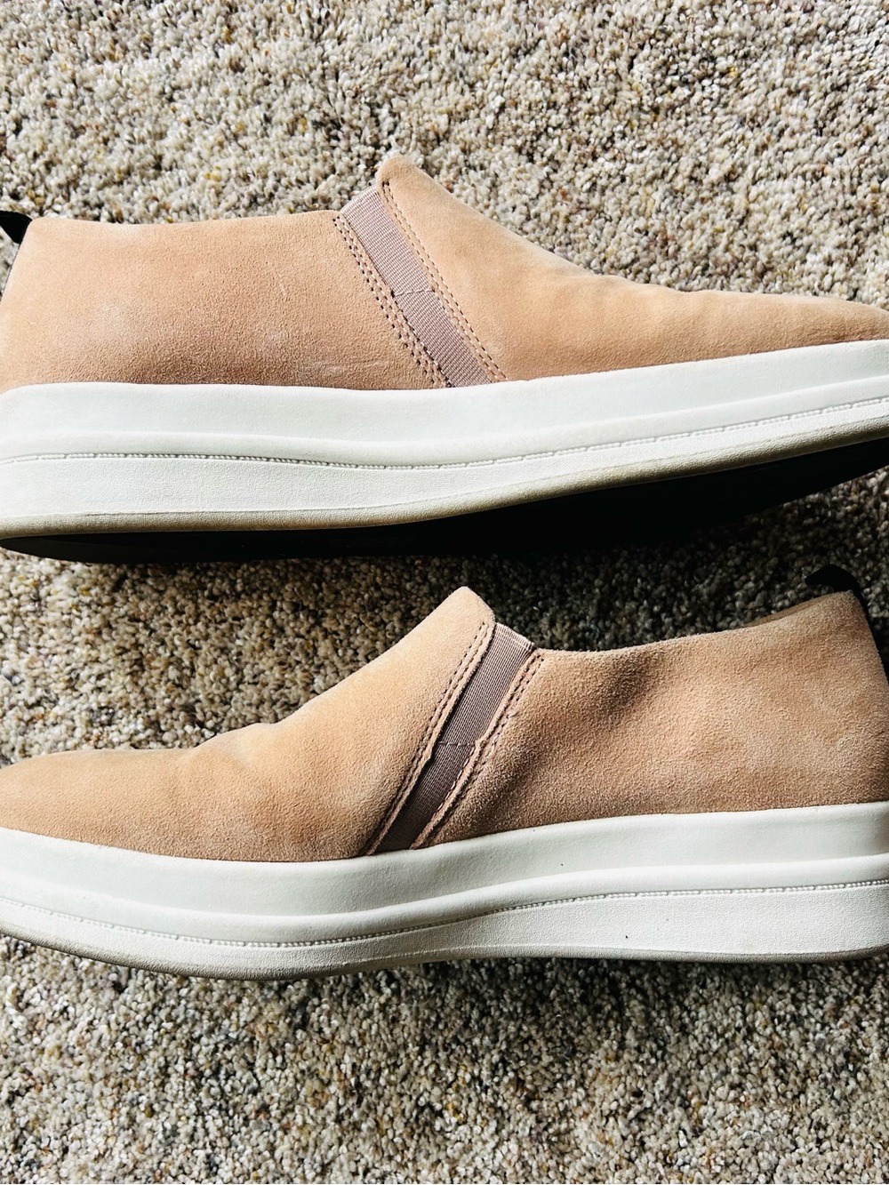 Naturalizer Slip-On Suede Loafers in Beige